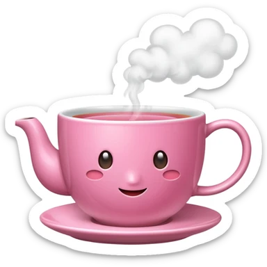 pink cup of tea
 sticker