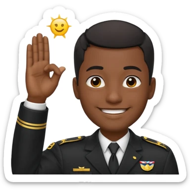 Black dude doing a salute emoji  sticker