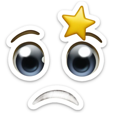 smiley face with stars instead of eyes sticker