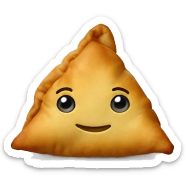 samosa with crwn sticker