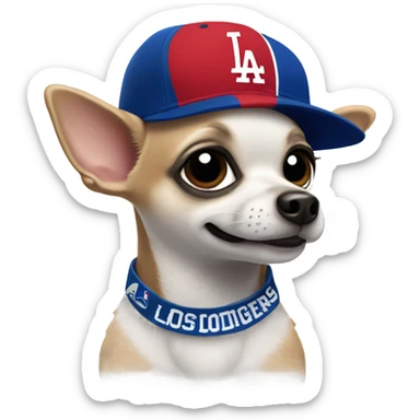 Los Angeles Dodgers Chihuahua sticker