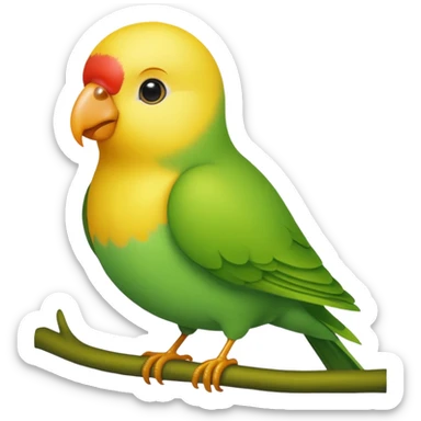 A love bird with color green and his head yellow sticker