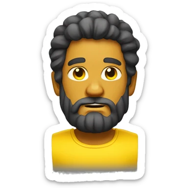 strong yellow men with beard and muscles sticker