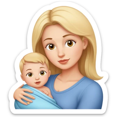 A mom and baby sticker
