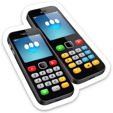 Two cell phones, both the color black sticker