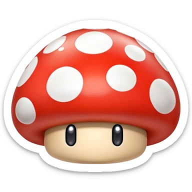 Super Mario red mushroom with white spots sticker