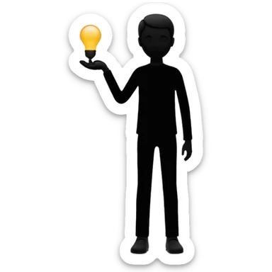 silhouette of a small figure growing into a tall one sticker