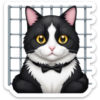 Tuxedo cat in prison sticker