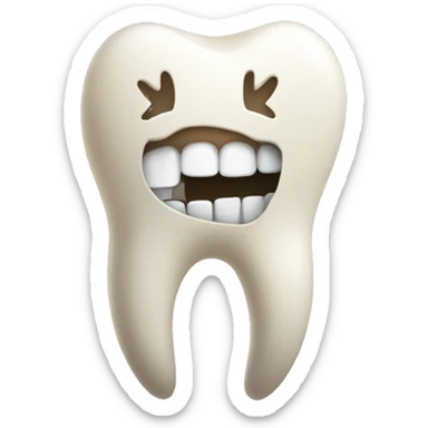 a tooth with a brace sticker