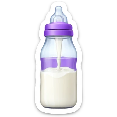 baby bottle white and purple sticker