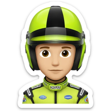 lando norris’ neon green and black 2025 helmet  sticker