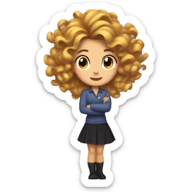 Curling my hair kicking my feet sticker