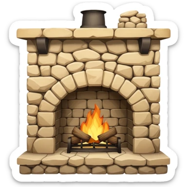 Rustic Stone Fireplace sticker