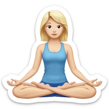 mulher fazendo yoga loira   sticker