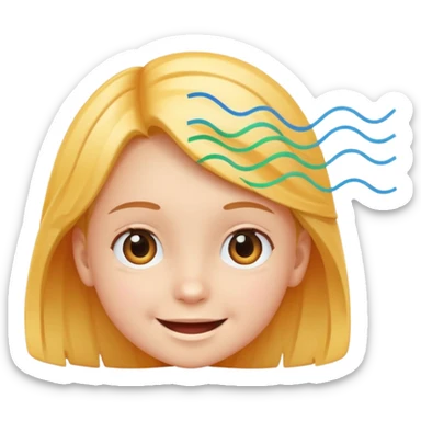 smiling child face with sound waves sticker