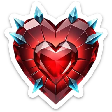 heart with a dark crystal shard sticker
