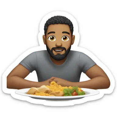 Lightskin man with beard eating food  sticker