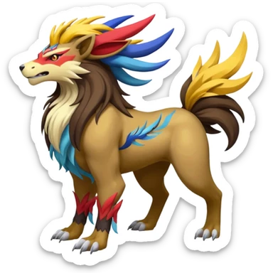 Xerneas-Raikou-Entei-Fakémon-hybrid-creature (full body)  sticker