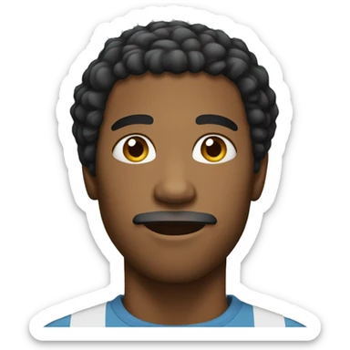 A black male with a short beard and afro hair sticker