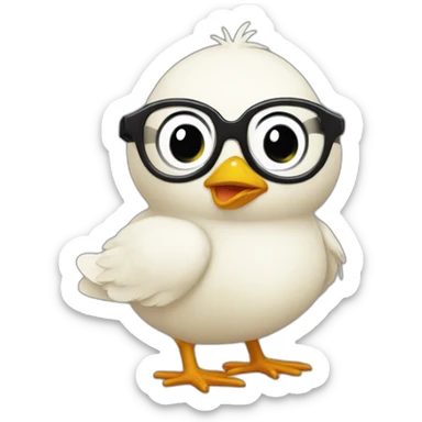 baby chick singer with specs sticker