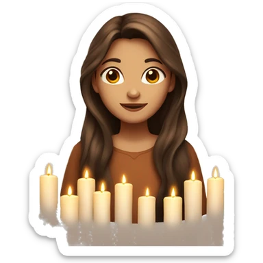 Brown long haired lucia with candles  sticker