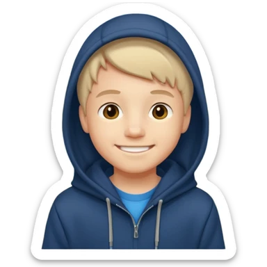 smiling boy outdoors in hoodie sticker