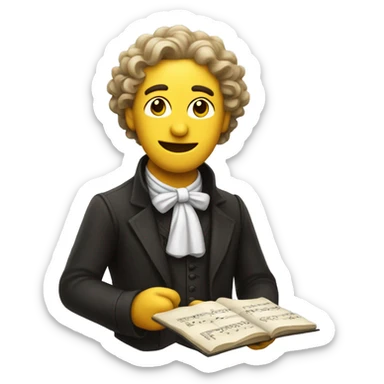 platyus dressed up as a composer smiling sticker
