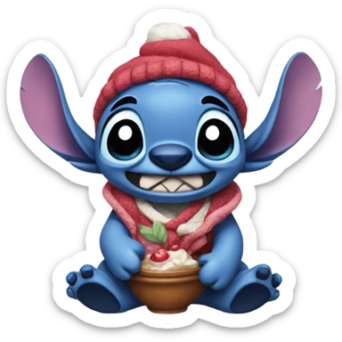 Stitch with cinnamorol sticker