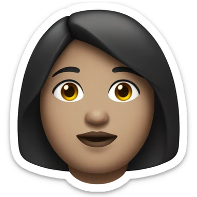fat girl with a black bob and a 4 o clock shadow sticker