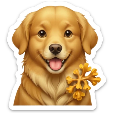 Grown up Golden retriever with chanterelles  sticker