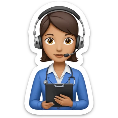 Event Planner Holding A Clipboard And Headset sticker