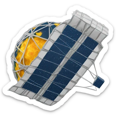 Satellite can with porous net pattern  sticker