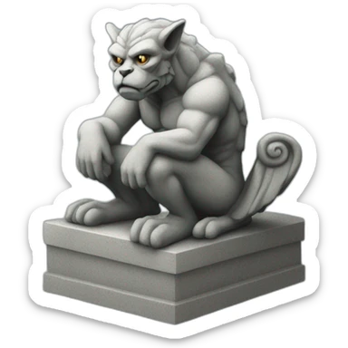 a granite gargoyle sitting sticker