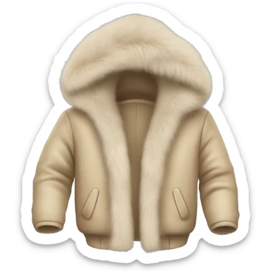 Beige fur jacket sticker