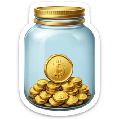 jar with a one coins sticker