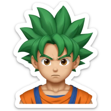 Son Goku with green hair sticker