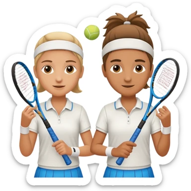 two tennis players of European appearance sticker