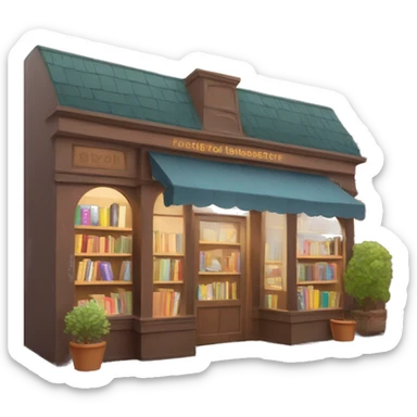 Cute and cozy bookstore sticker