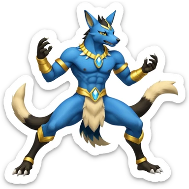 Electrike-Anubis-Lucario-Zeraora-fusion (full body) sticker