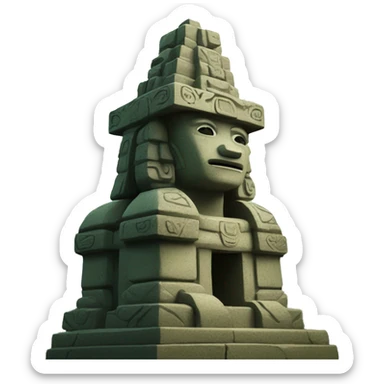 ancient rainforest temple statue  sticker