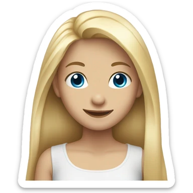 smiling girl with long blonde hair and blue eyes  sticker