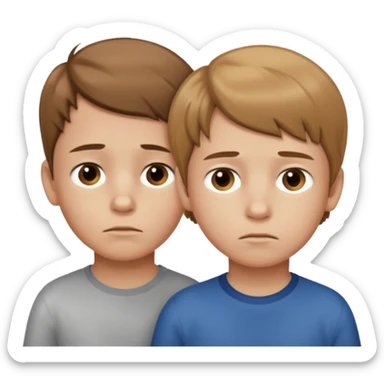 8 years old and 6 years old brothers feeling sad sticker