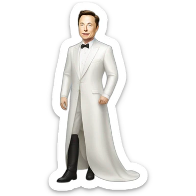 Elon musk habillé avec une robe sticker