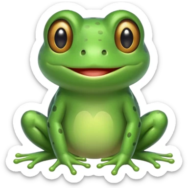 a cute little frog with a bow sticker