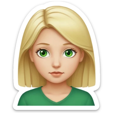 Girl blonde Green eyes sticker