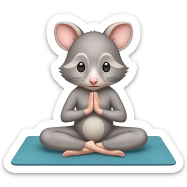 Possum doing yoga on yoga mat  sticker