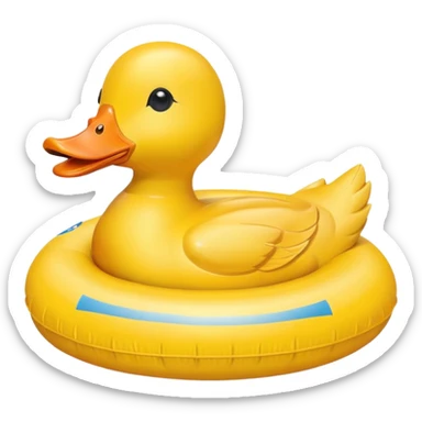swimming ring wich has a duck head sticker