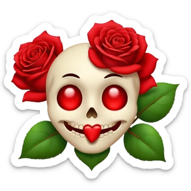 I want this emoji 💀 with this in its mouth 🥀  sticker