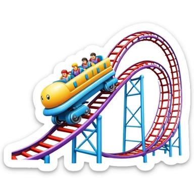 colorful Roller Coaster sticker