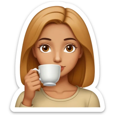 Girl sipping tea sticker